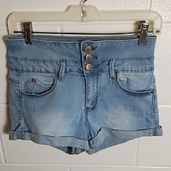 YMI Wanna a Betta Butt? High Waist Jean Shorts Stretch Denim - Picture 2 of 10